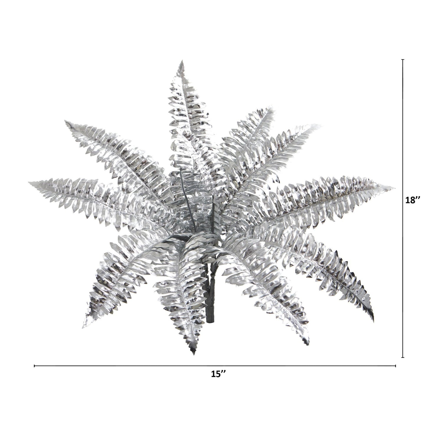 18” Metallic Boston Fern Artificial Plant (Set of 12)