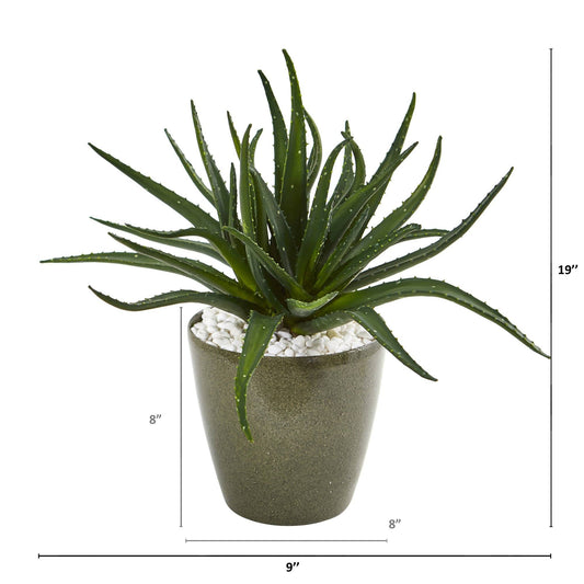 19” Aloe Artificial Plant in Decorative Planter