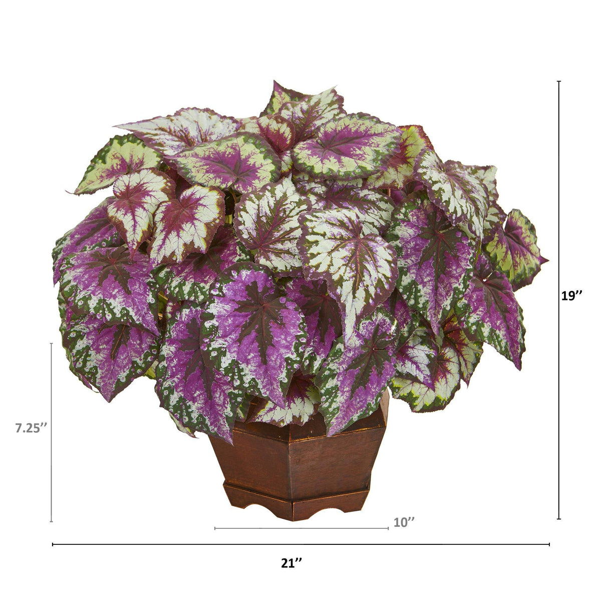 19” Wax Begonia Artificial Plant in Decorative Pot