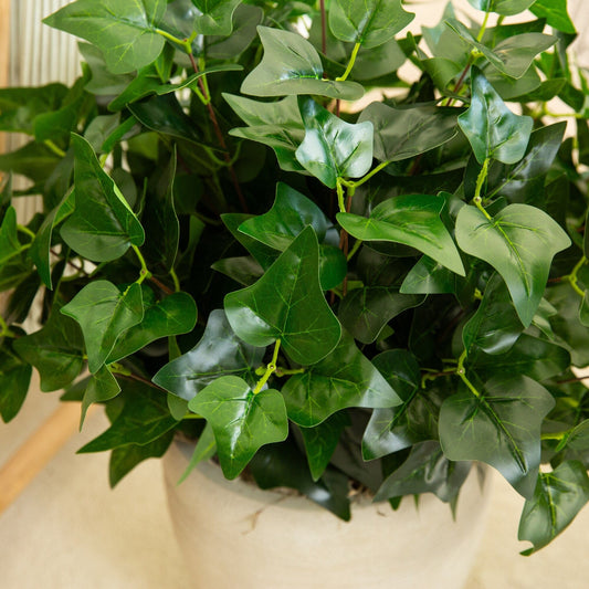 19" UV Resistant Artificial Puff Ivy Bush (Indoor/Outdoor) - Set of 3