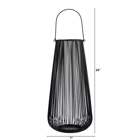 2’ Vintage Black Metal Wire Tea Votive Lantern Candle Holder