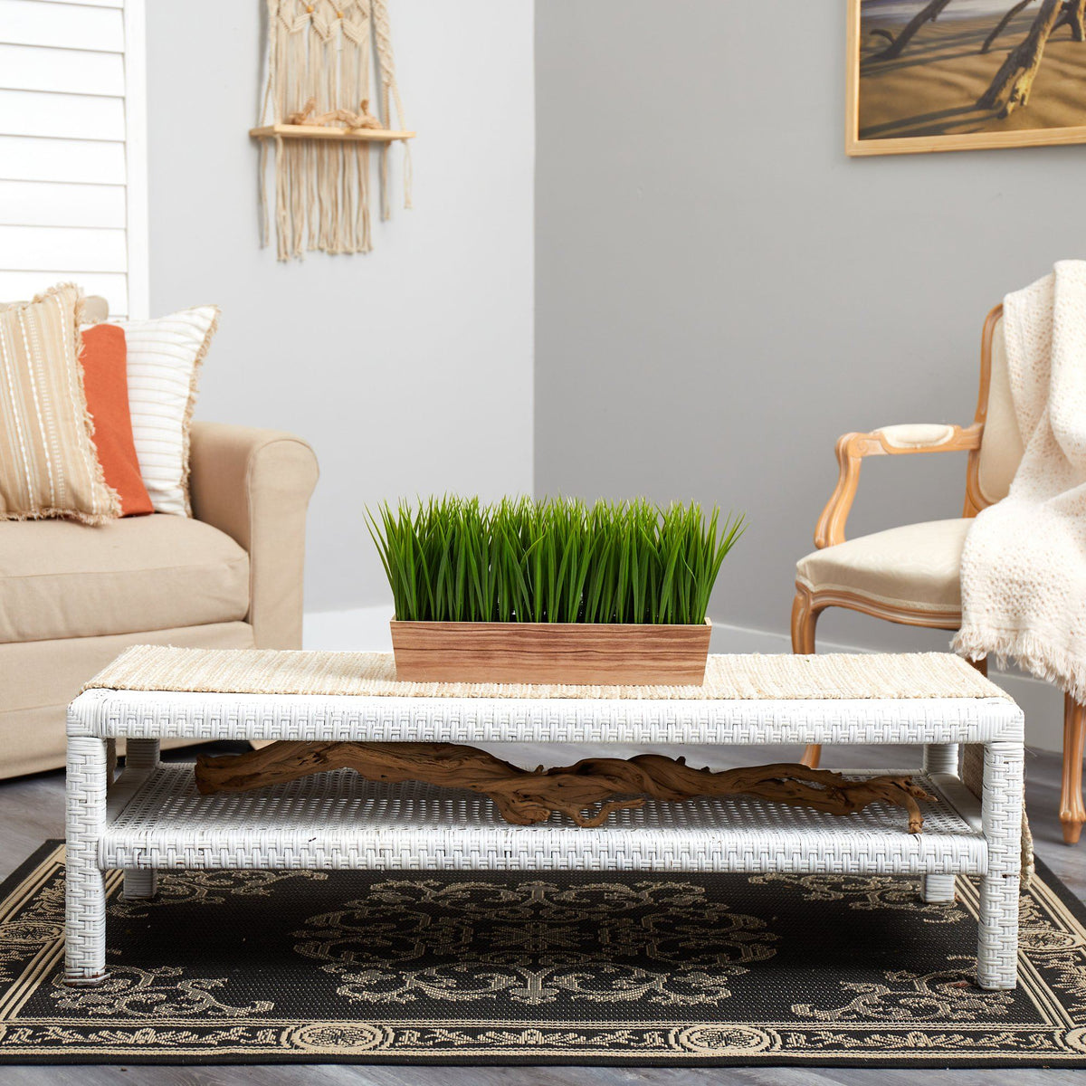 20” Vanilla Grass Artificial Plant in Decorative Planter