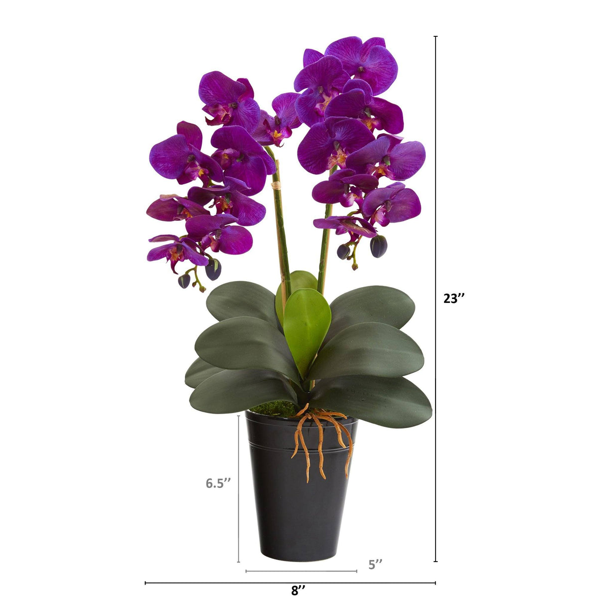 23” Double Phalaenopsis Orchid Artificial Arrangement in Vase