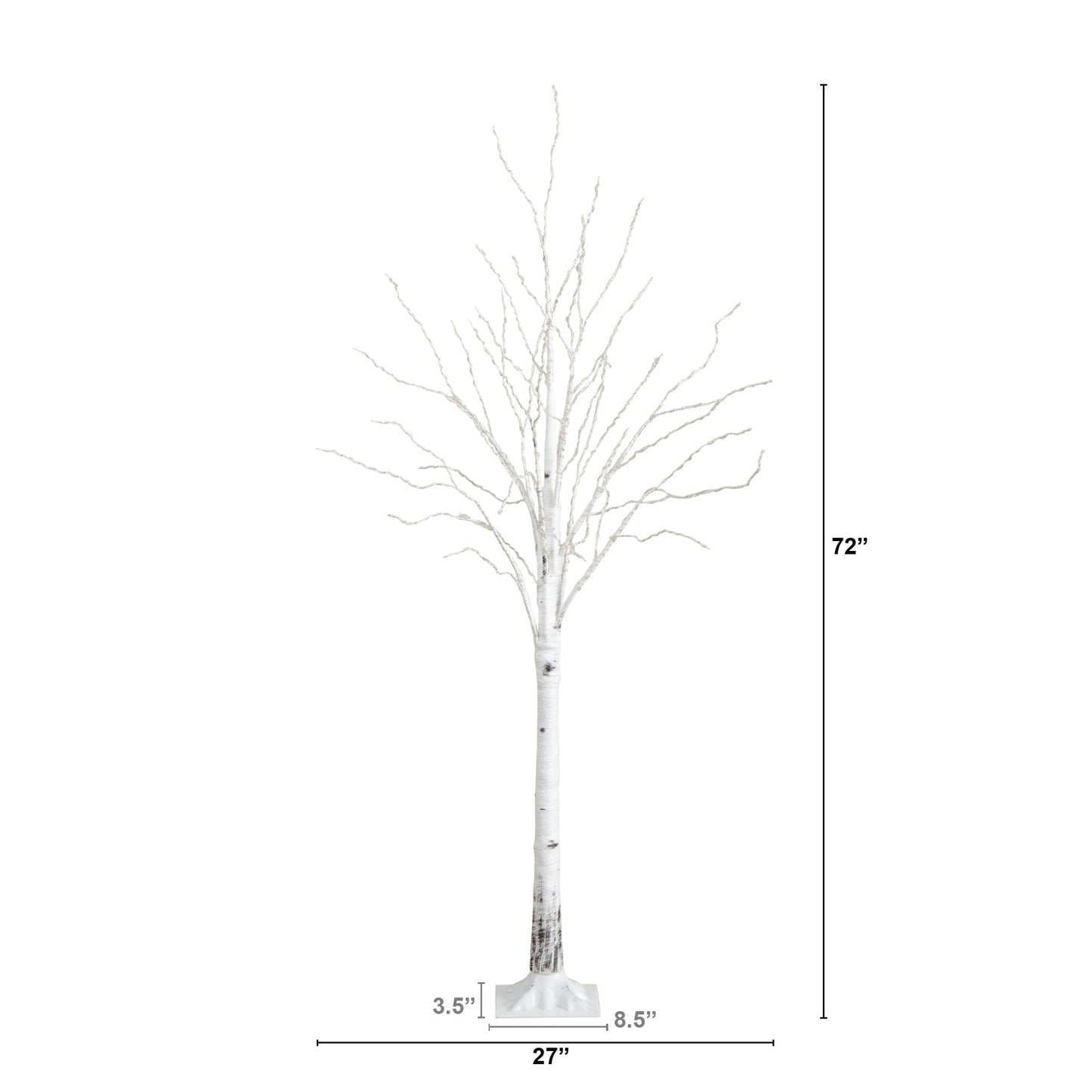 6’ Pre-Lit Artificial White Birch Tree with 92 Warm White LED Lights