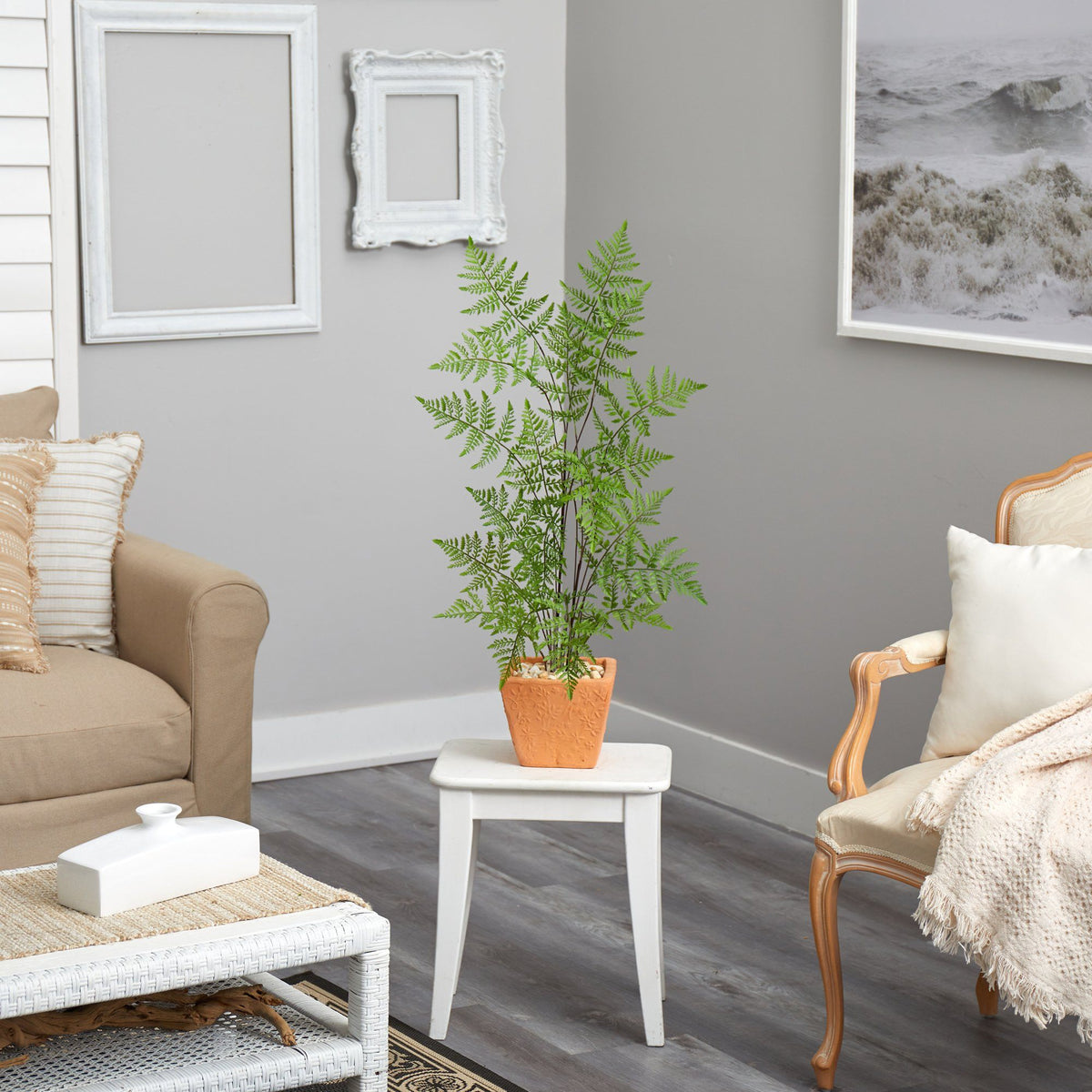 3’ Ruffle Fern Artificial Tree in Terra-Cotta Planter