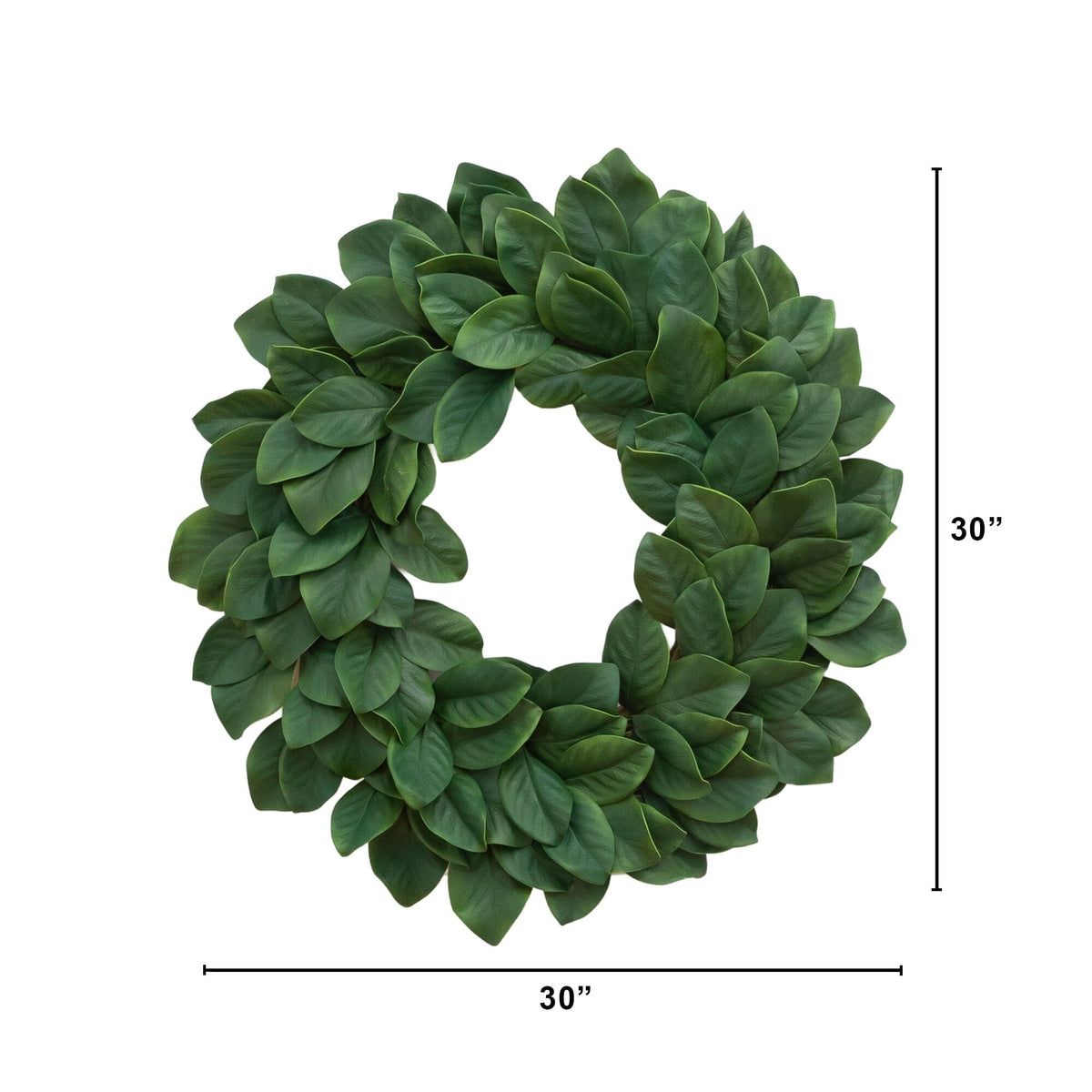 a green leafy wreath with a height of 30