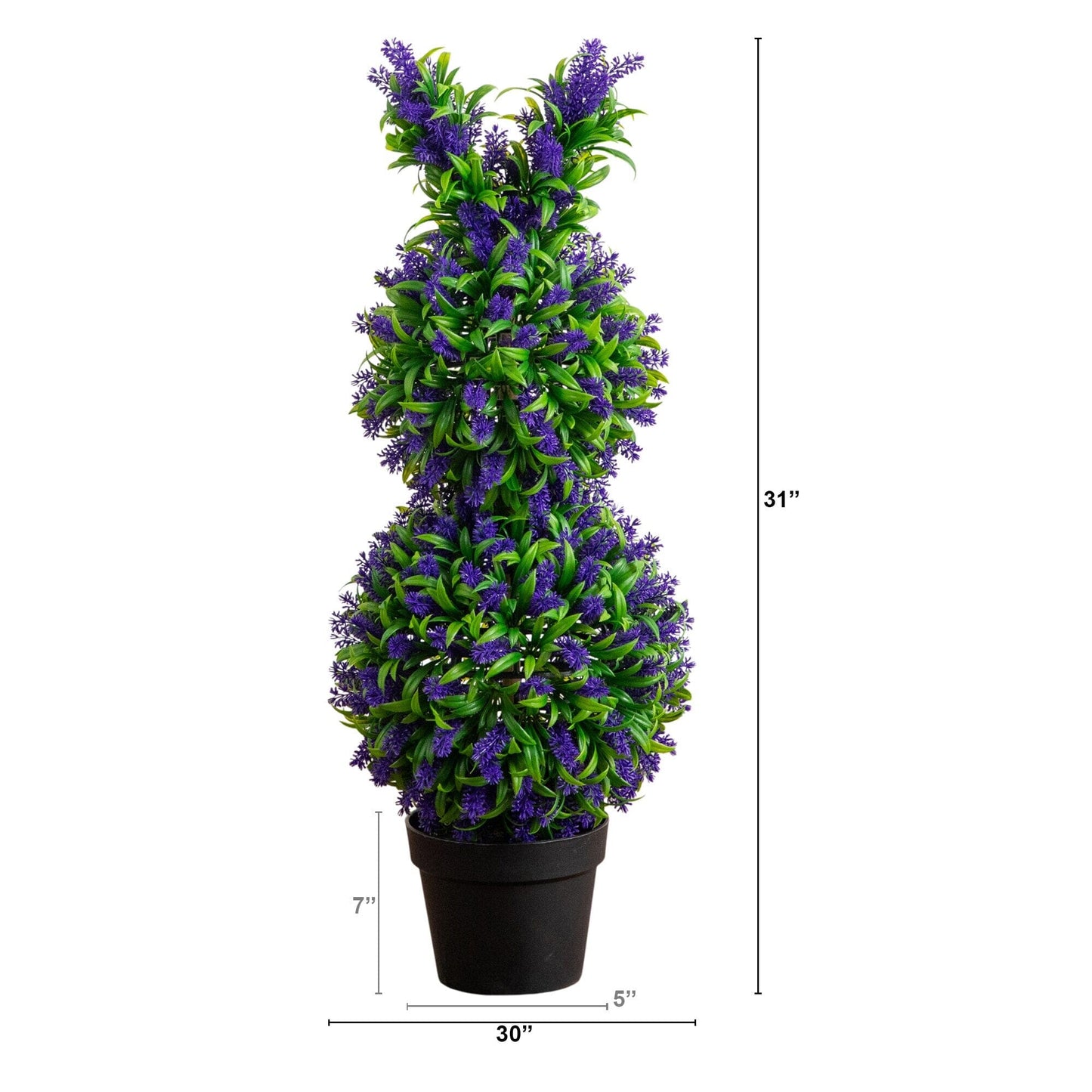 31" UV Resistant Artificial Easter Bunny Shaped Lavender Topiary (Indoor/Outdoor)