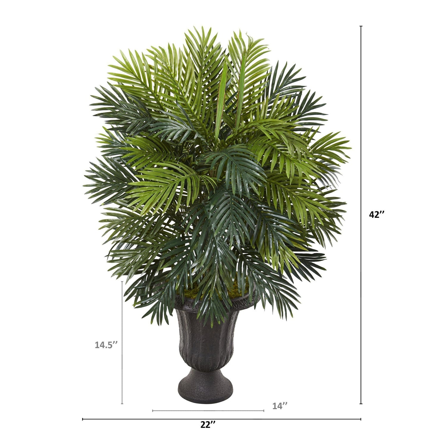 42” Areca Palm Artificial Plant in Decorative Brown Urn