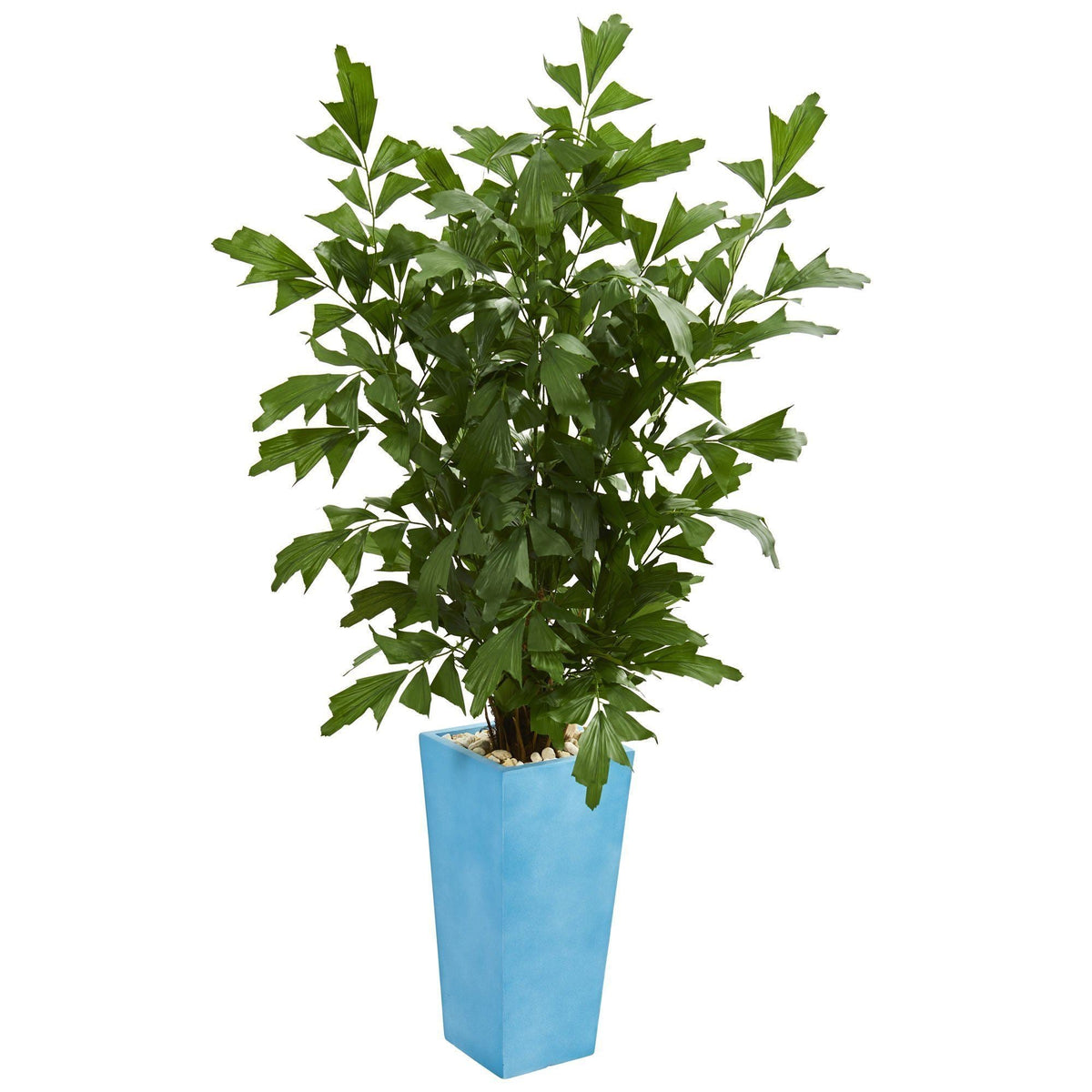 4.5’ Fishtail Artificial Palm Tree in Turquoise Planter
