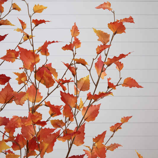 a tree with orange leaves