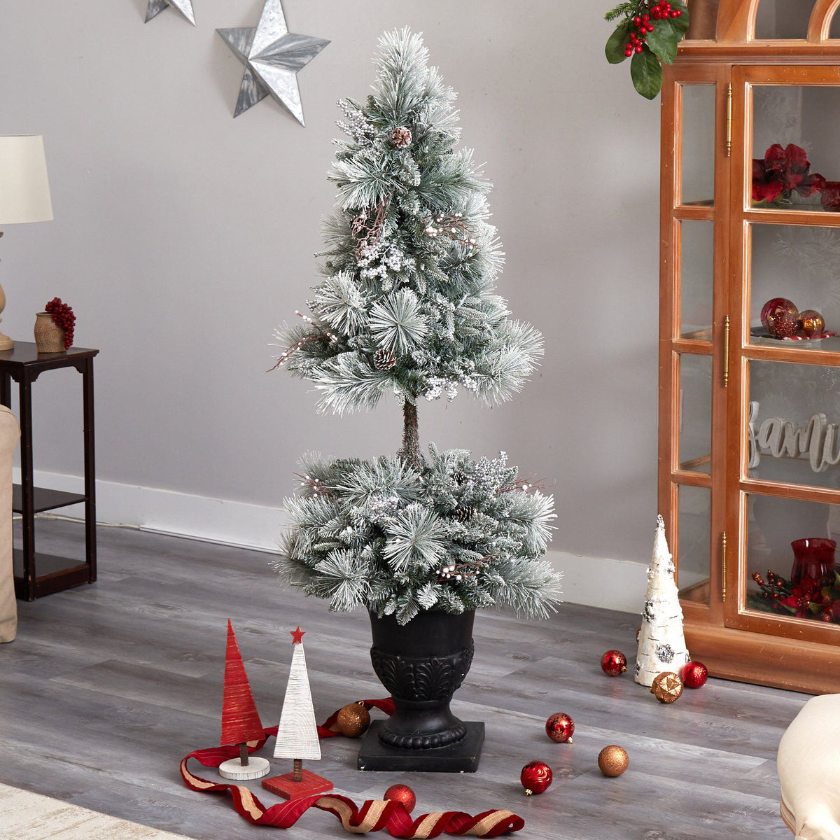 a tree in a room