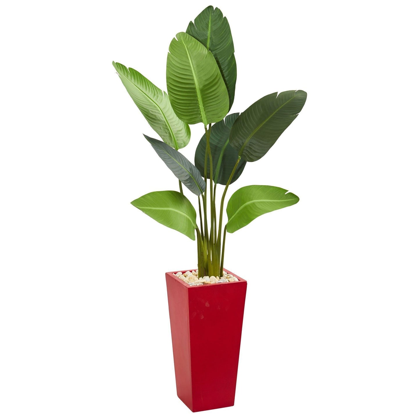 5’ Traveler's Artificial Palm Tree in Red Planter