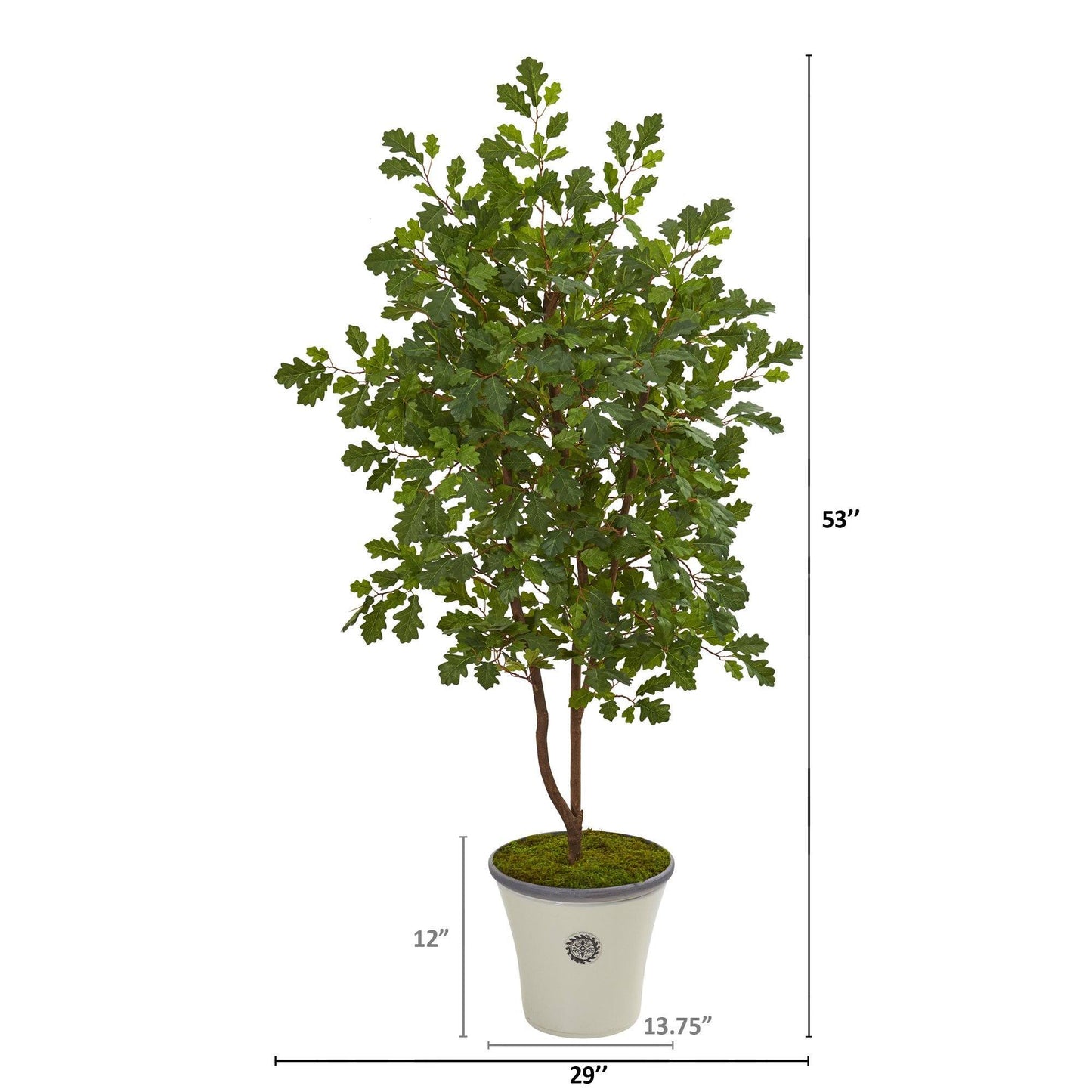 53” Oak Artificial Tree in Decorative Planter