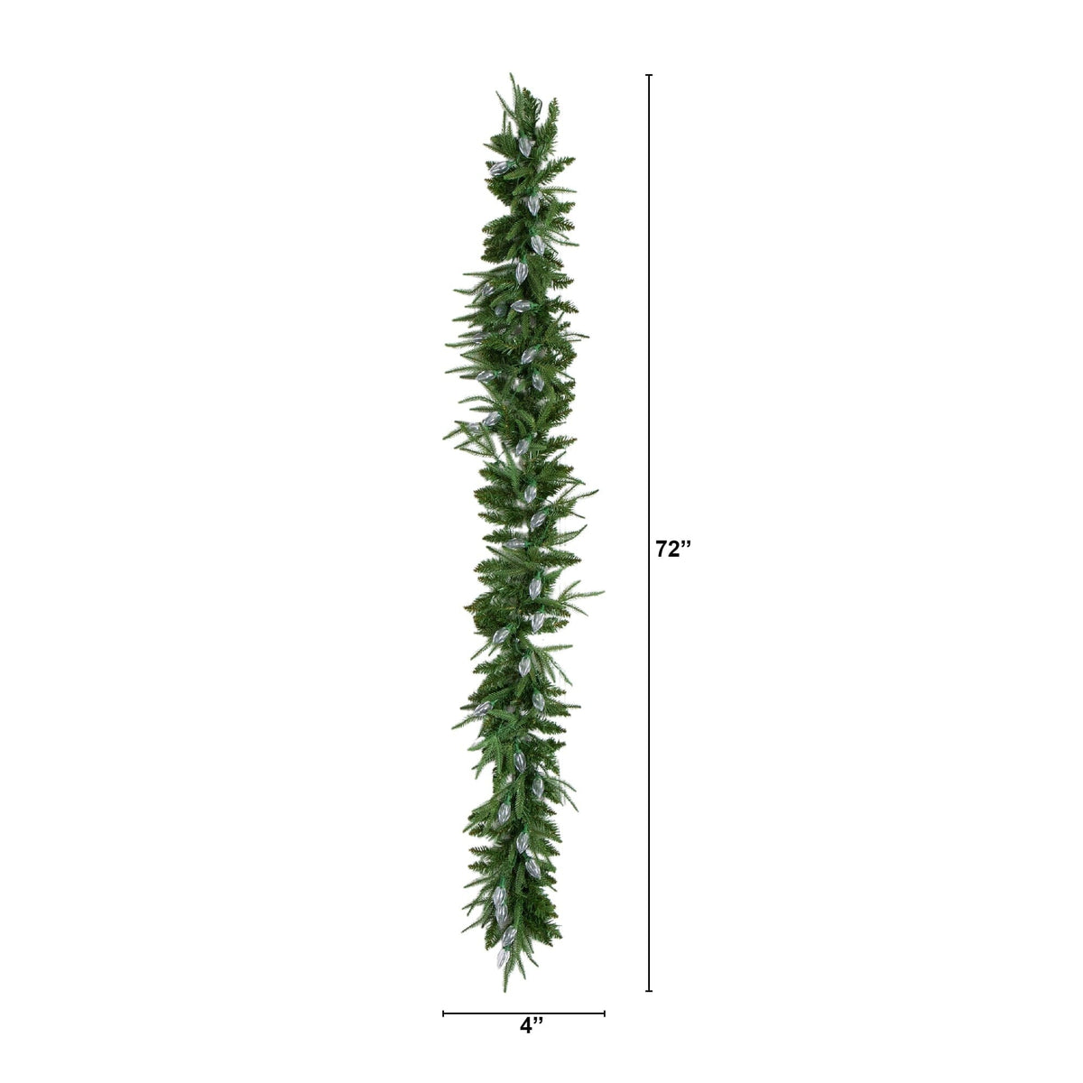 6' Pre-Lit Artificial Luxembourg Pine Christmas Garland with 35 Multicolored Traditional Bulb LED Lights