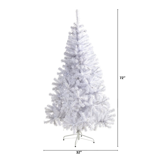 a white christmas tree with a height chart