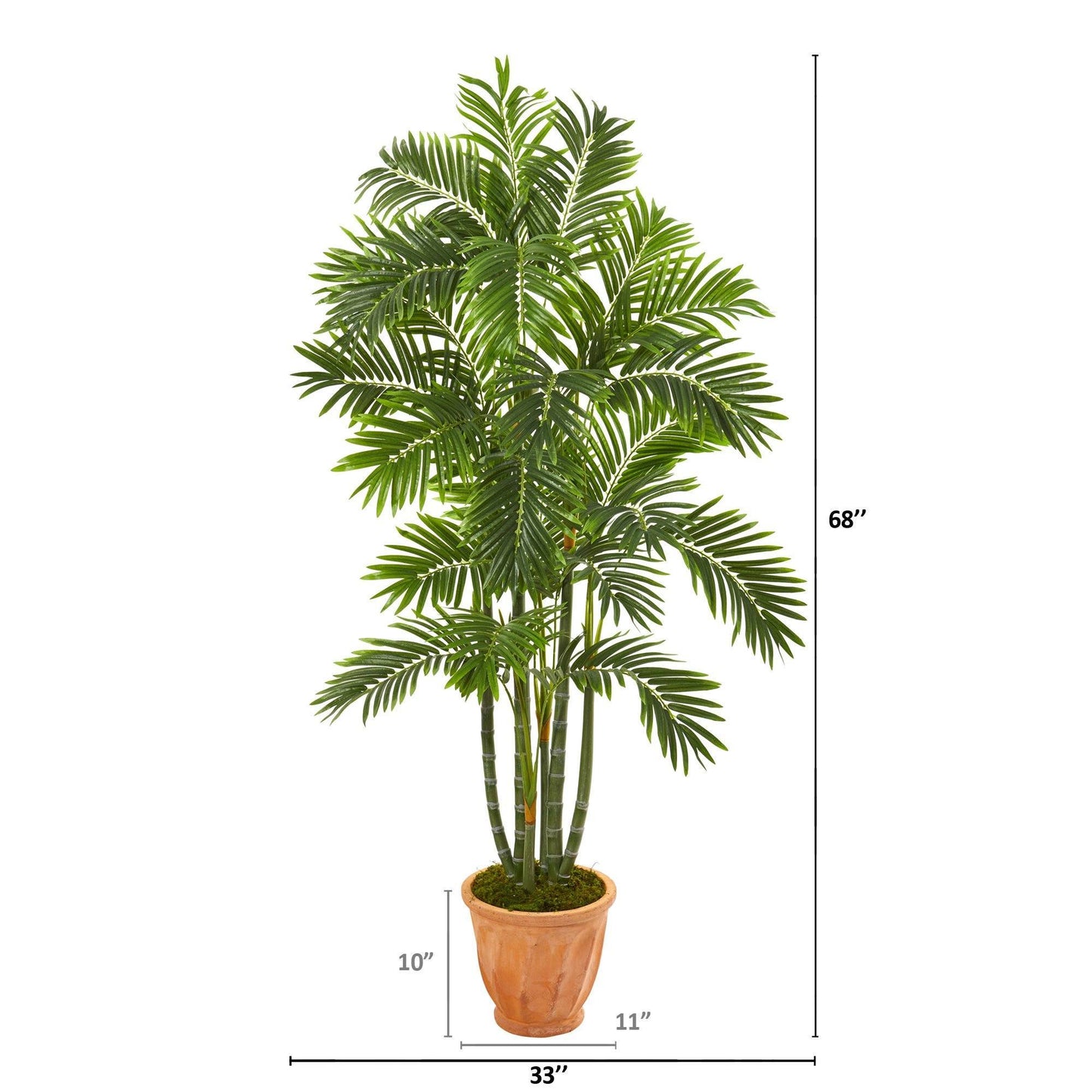 68” Areca Palm Artificial Tree in Orange Planter