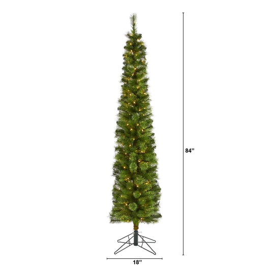 a tall christmas tree with lights