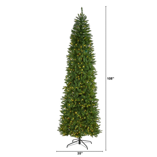 a tall christmas tree with lights