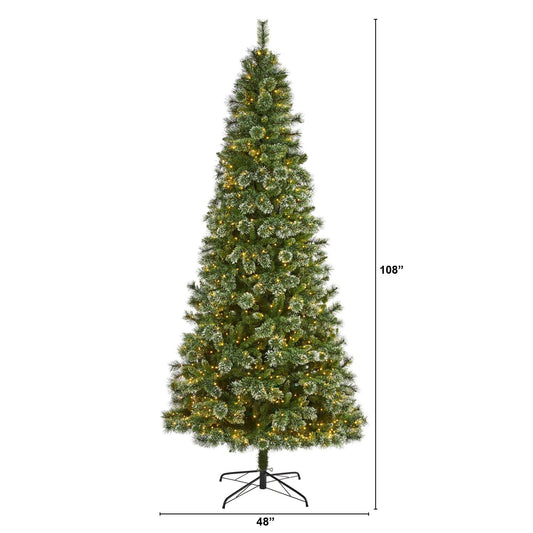 a tall christmas tree with lights