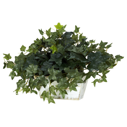 a plant in a white pot