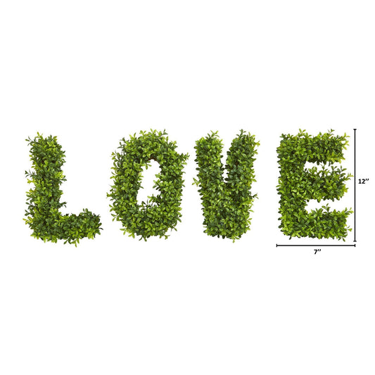 a green leaves forming a word