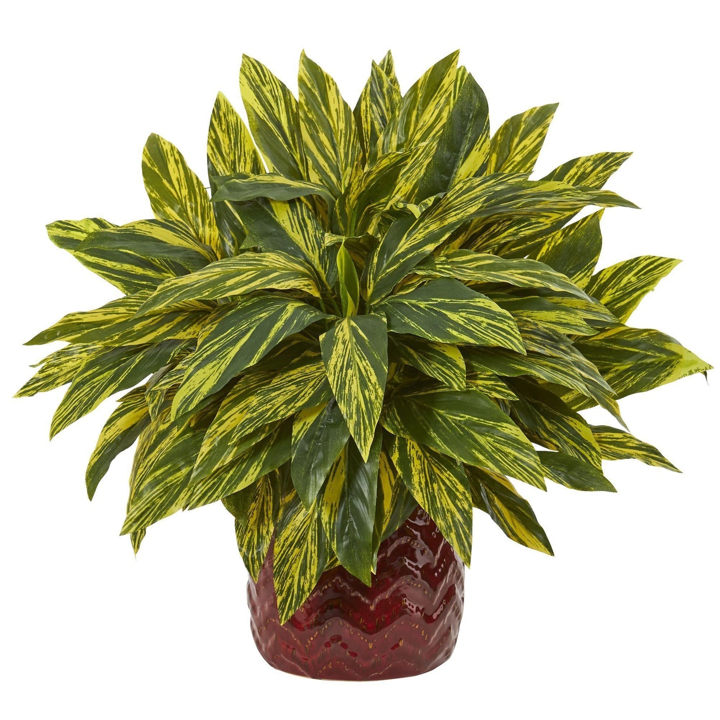 Tradescantia Artificial Plant in Red Vase