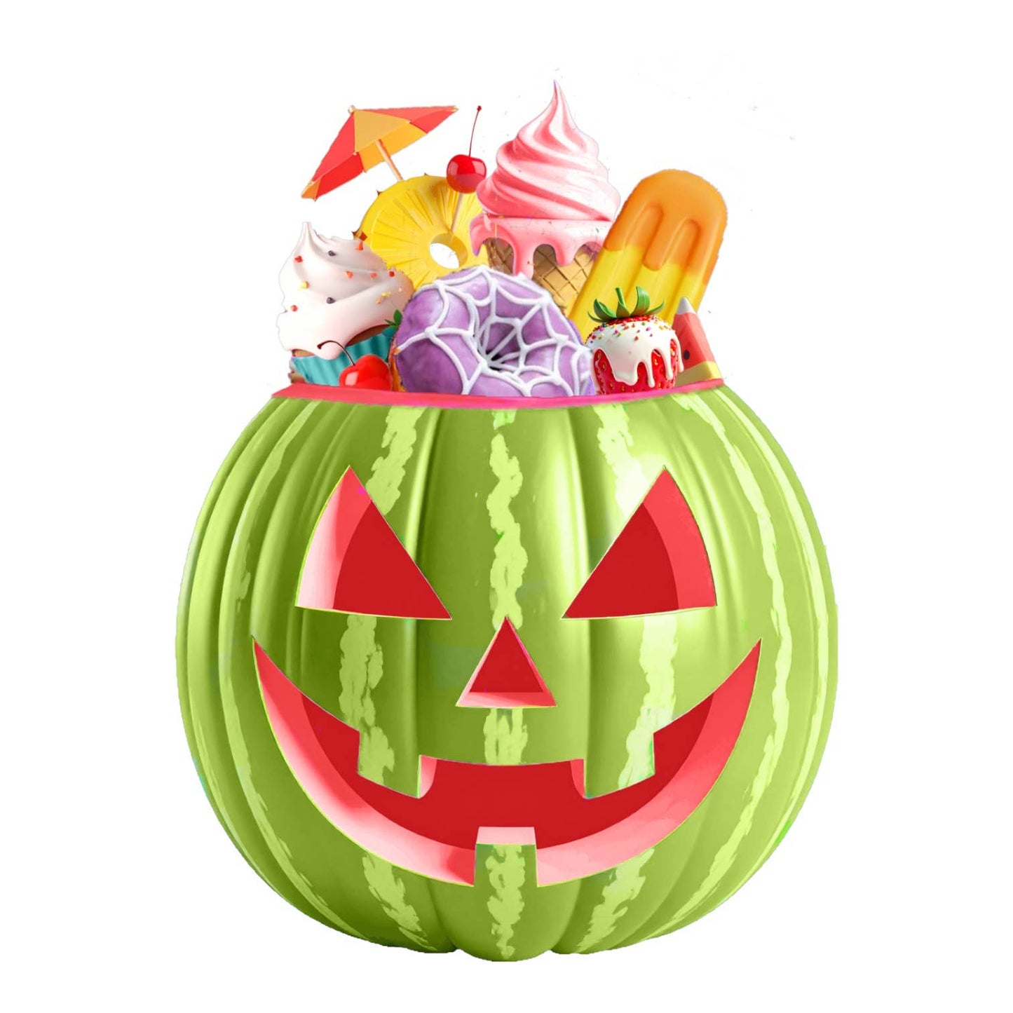 Summerween Watermelon Pumpkin Decor - 17" Statement Piece