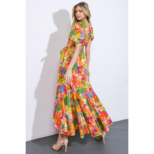 GARDEN OF LIFE WOVEN MIDI DRESS