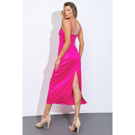 SHE'S GOT WOVEN MIDI DRESS