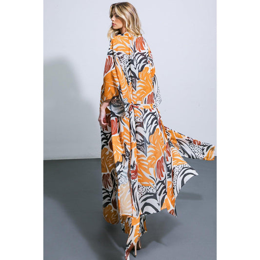 WHERE THE WIND WOVEN MIDI KIMONO