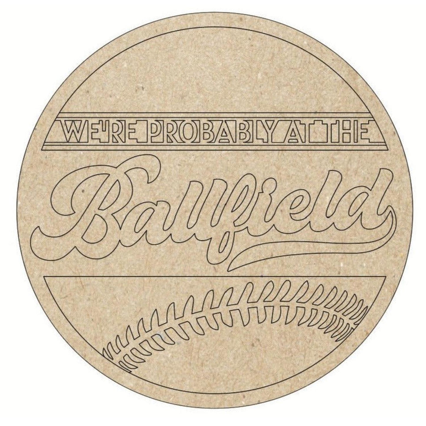 Baseball Field Unfinished Wood Cut