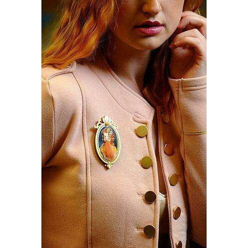 Bearded Woman Halloween Brooch by Laliblue