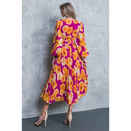 LOOK AT HER FLORAL WOVEN MIDI DRESS