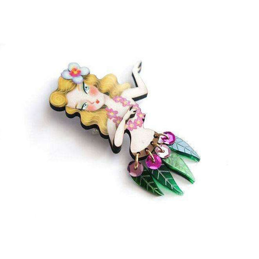 Blonde Hula Girl Brooch by Laliblue
