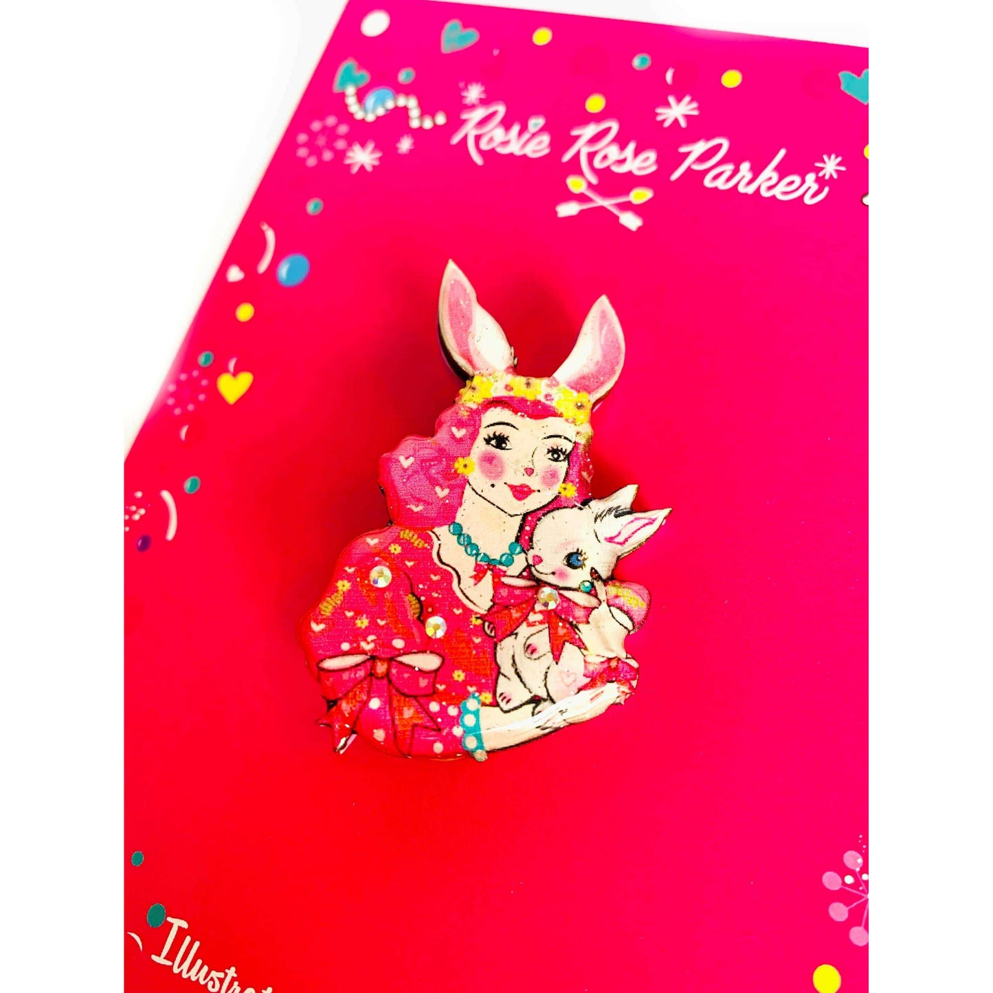 Bunny Girl Brooch by Rosie Rose Parker