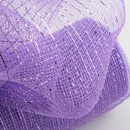10" Metallic Mesh Lavender with Lavender Foil Mesh Ribbon (10 Yards)