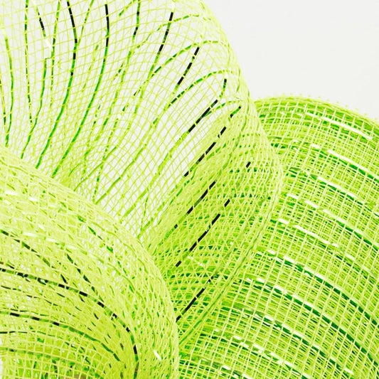 10" Poly Deco Mesh Ribbon: Metallic Apple and Lime Green