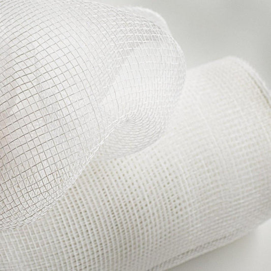 10" Poly Deco Mesh Ribbon: White