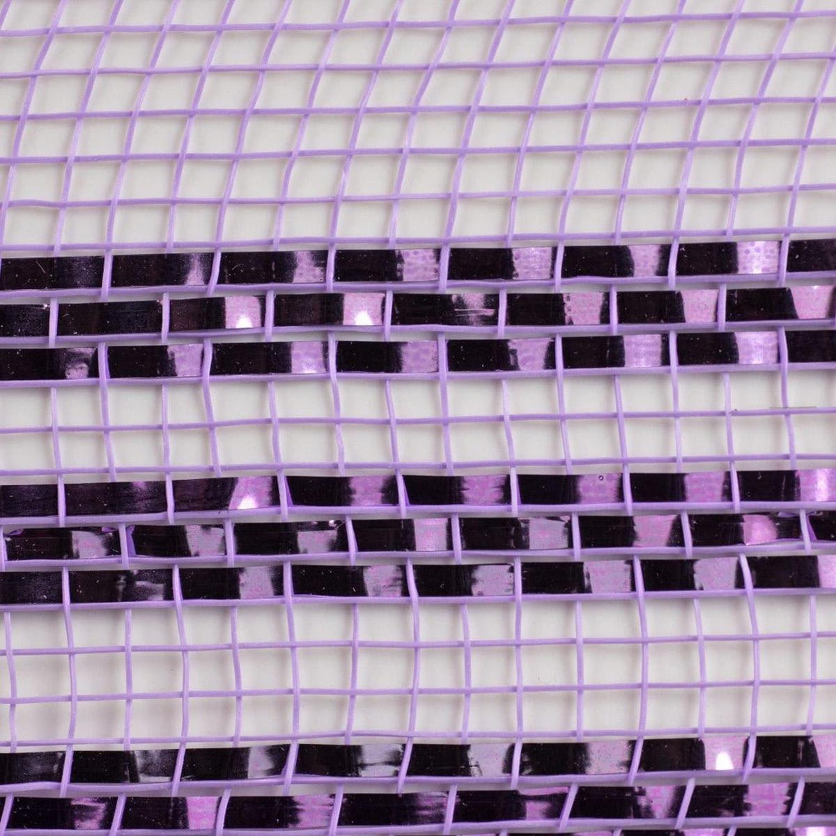 10.25" Border Stripe Metallic Mesh Ribbon: Lavender
