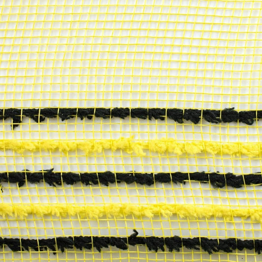 10.25" Drift Border Mesh Ribbon: Yellow/Black (10 Yards)