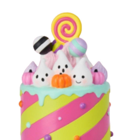 12" Pastel Pink Resin Halloween Cake
