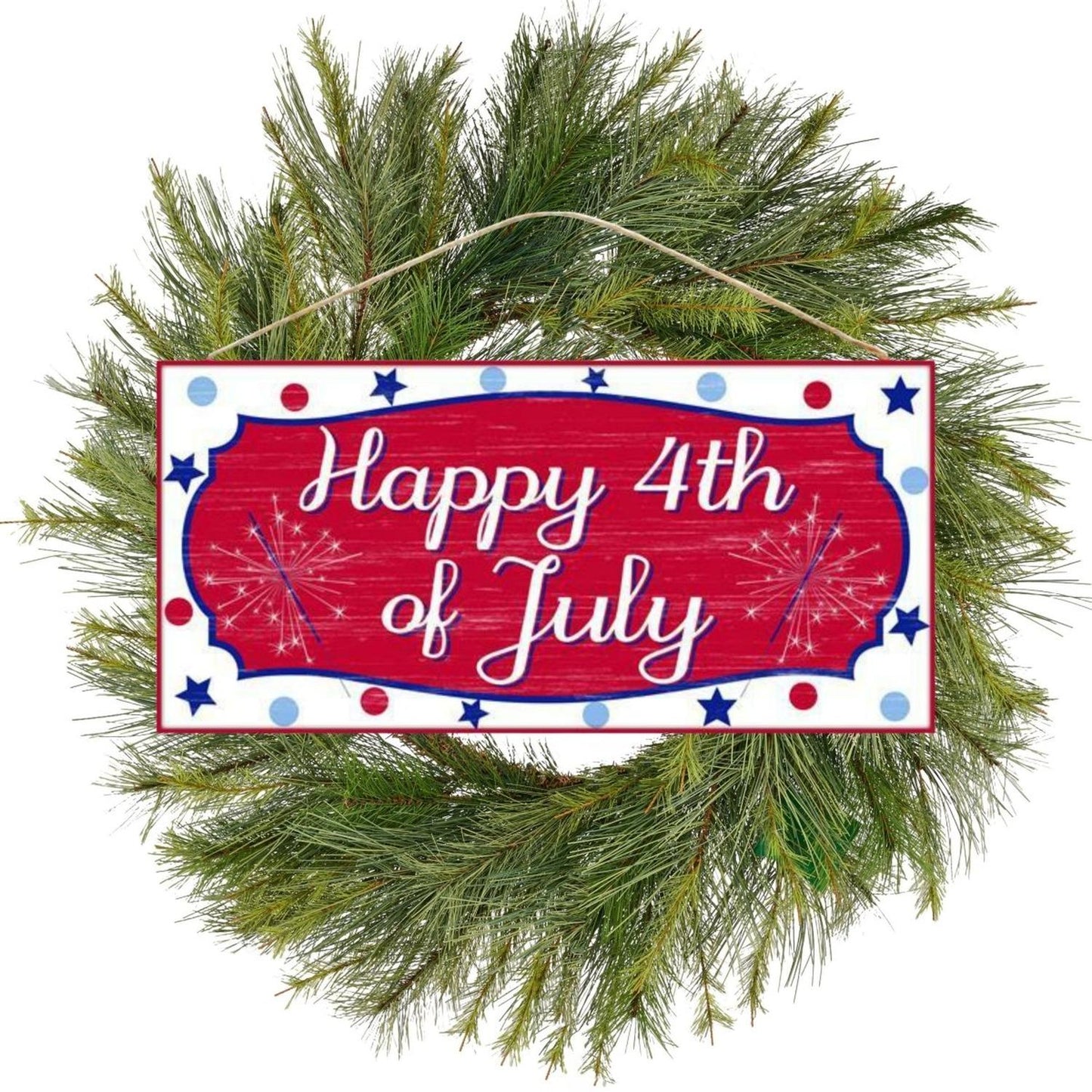 12" Wooden Sign: Happy 4th of July