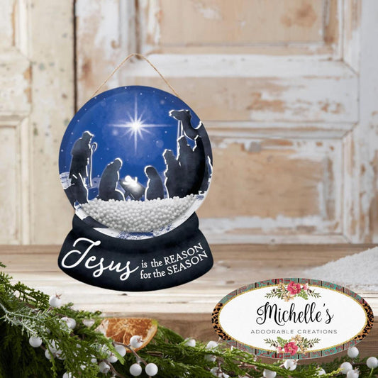 12" Wooden Snow Globe Sign: Jesus Is The Reason