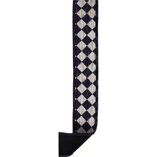 1.5" Antique Diamond Fused Ribbon: Black (10 Yards)