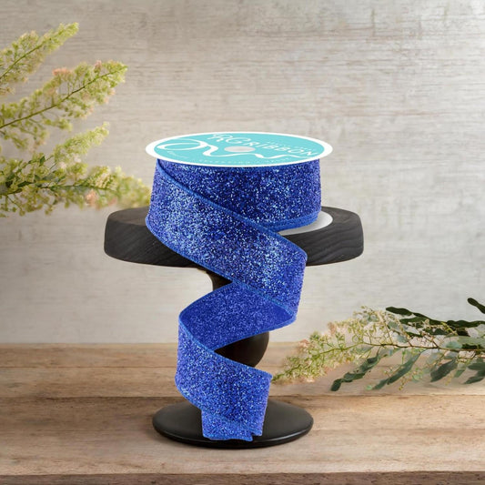 1.5in Laser Glitter Ribbon: Royal Blue (10 Yards)