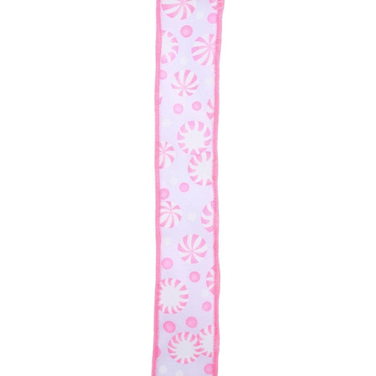 1.5" Peppermint Candies Ribbon: Pink (10 Yards)