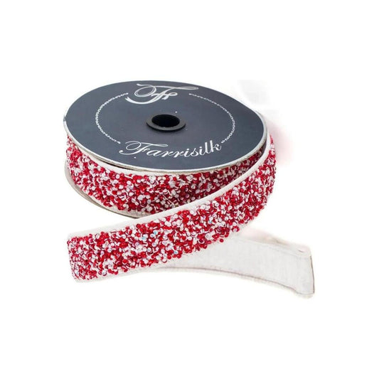 1.5" Peppermint Multi Sprinkles Ribbon: Red/White (10 Yards)