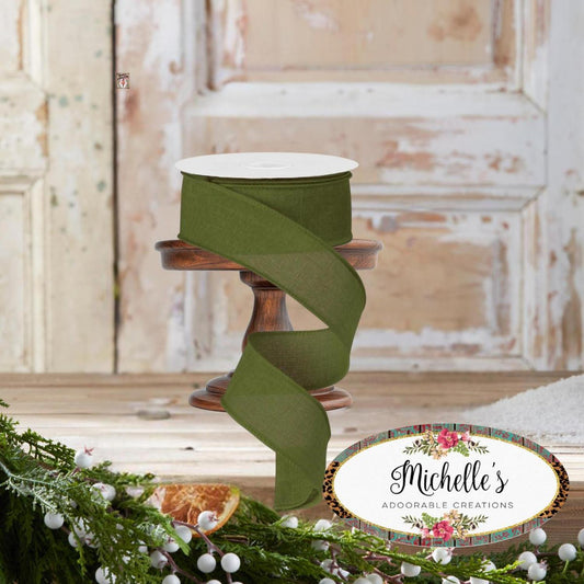 1.5" Royal Burlap Ribbon: Moss Green (10 Yards)