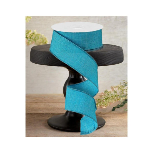 1.5" Royal Burlap Ribbon: Turquoise (10 Yards)