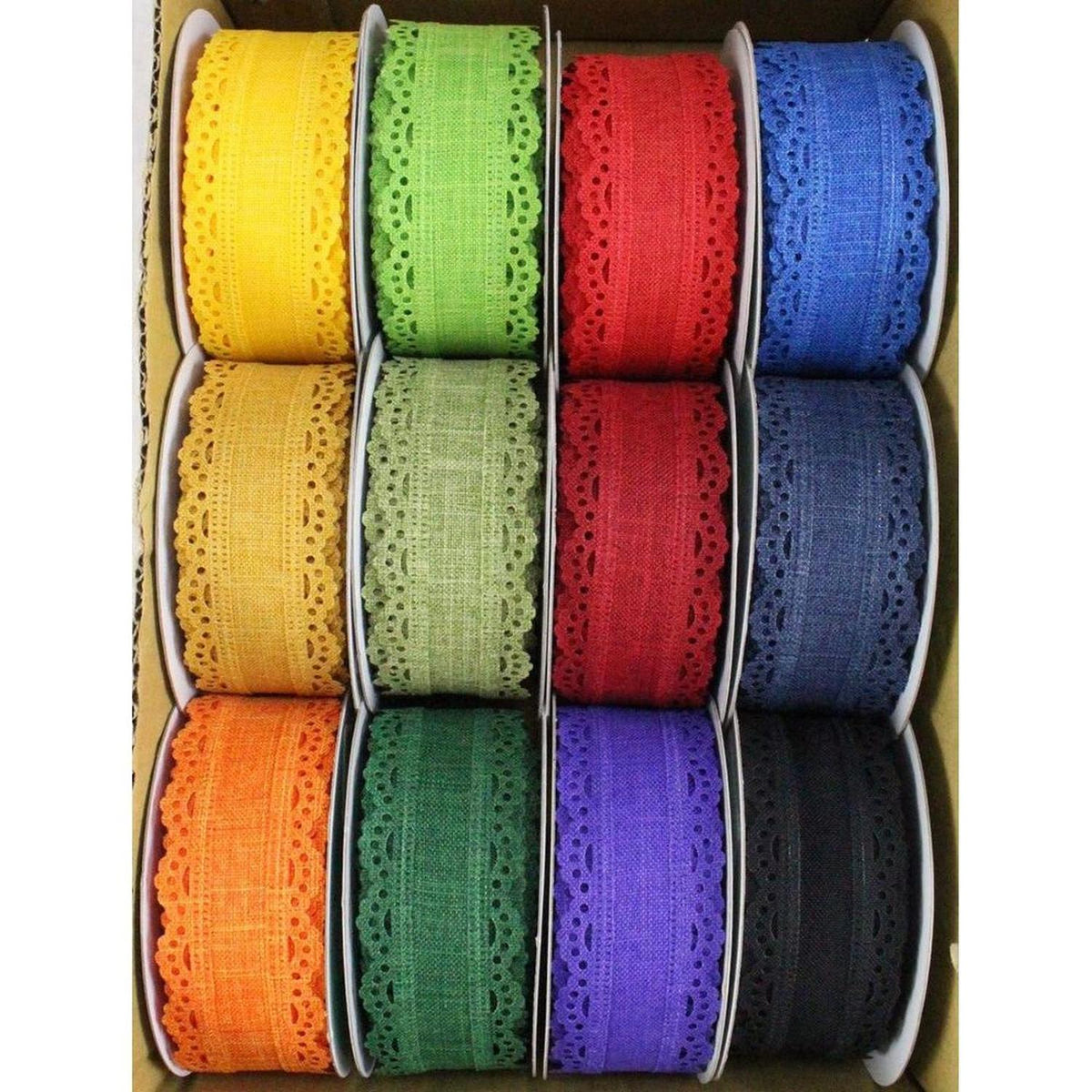 1.5" Scalloped Edge Ribbon: Primary Color Assortment (10 Yard)